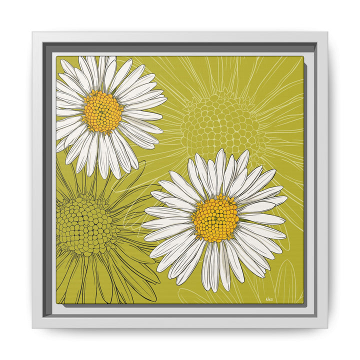 Daisy: April Birth Month Flower — Framed Canvas Print Wall Art