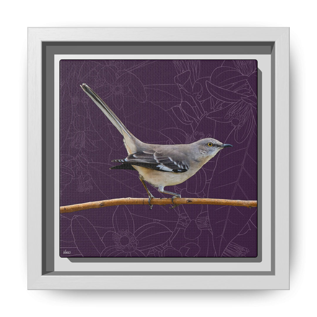 Northern Mockingbird: Florida State Bird — Framed Canvas Print Wall Art