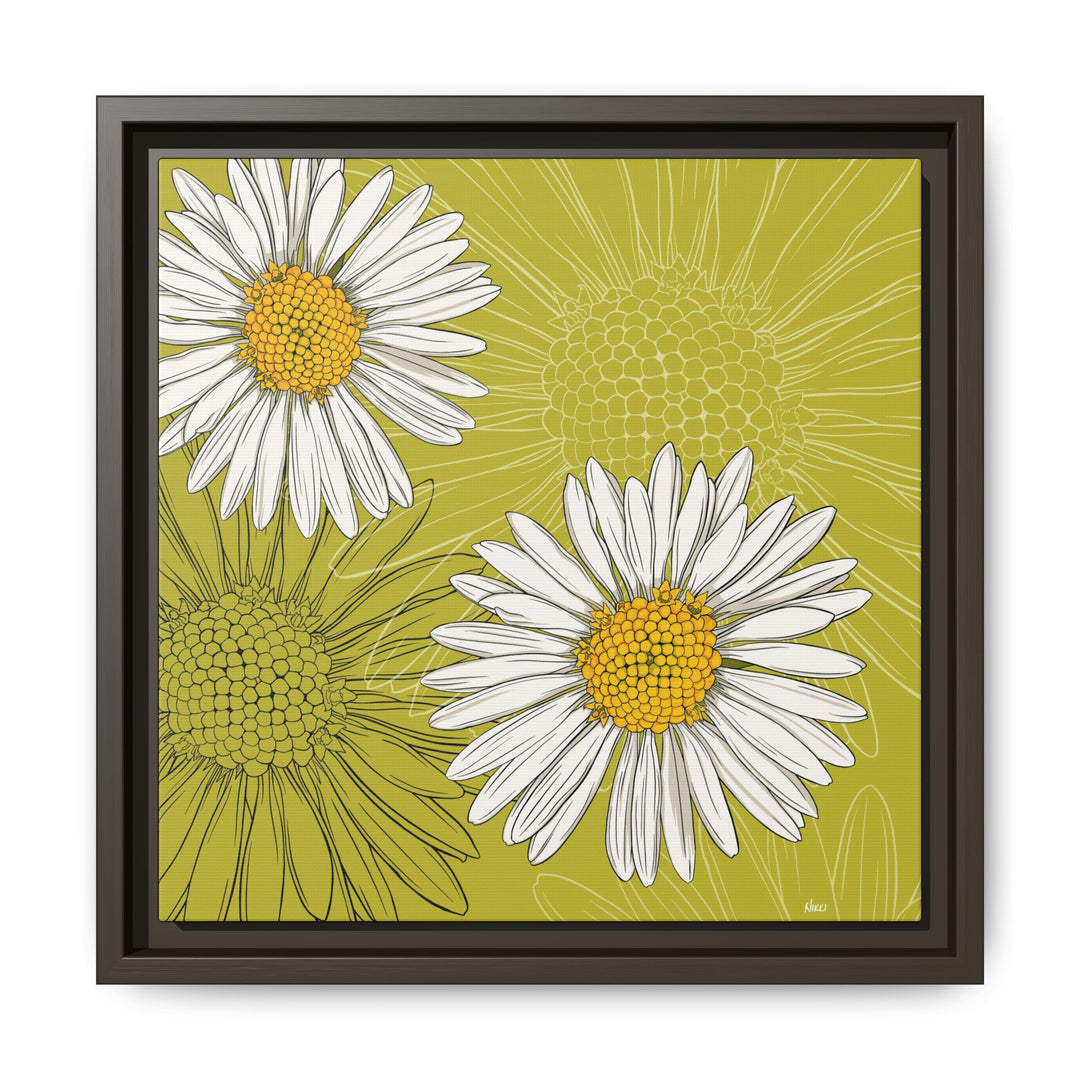 Daisy: April Birth Month Flower — Framed Canvas Print Wall Art