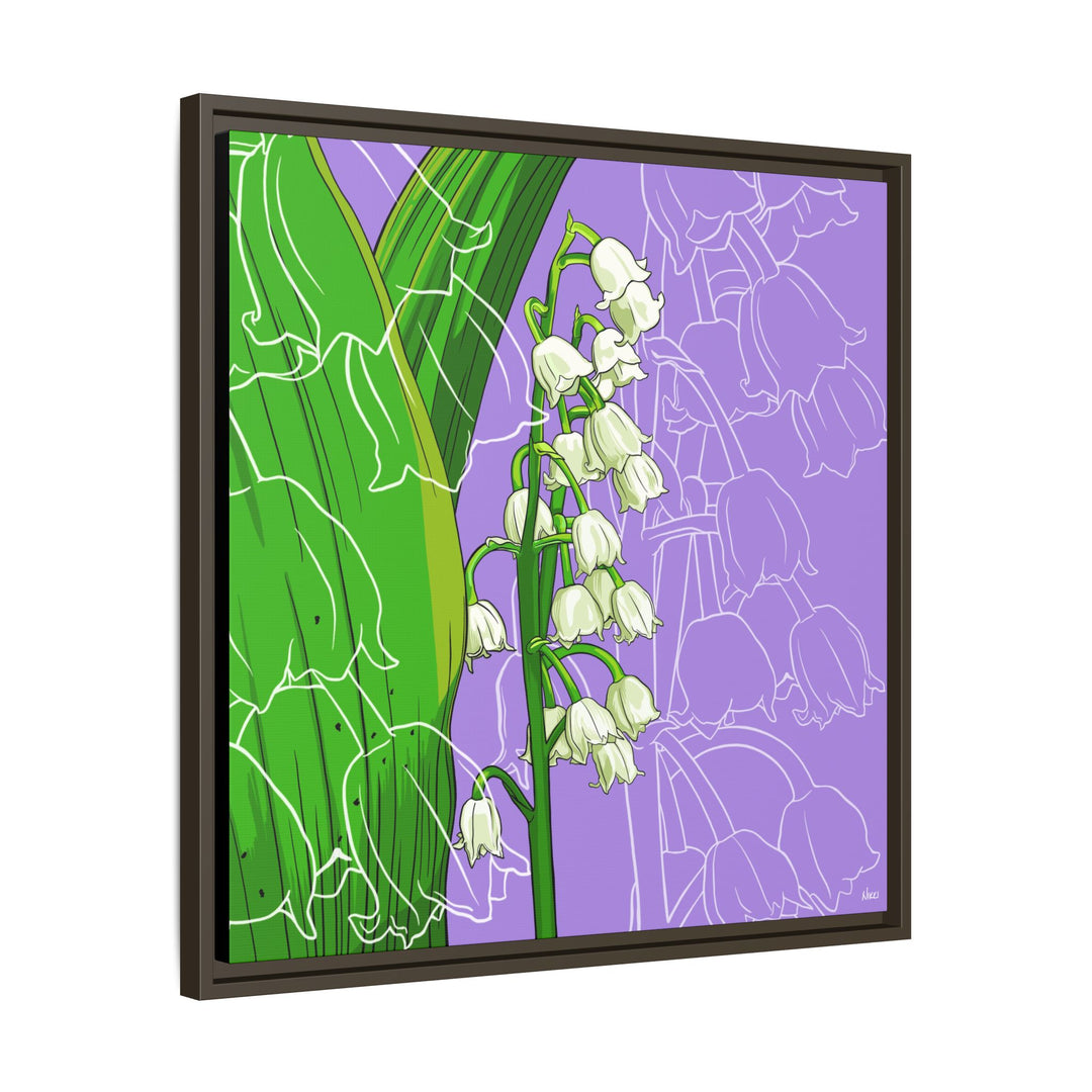 Lily of the Valley: May Birth Month Flower — Framed Canvas Print Wall Art