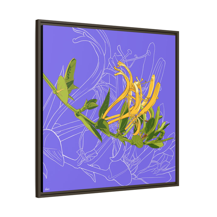 Honeysuckle: June Birth Month Flower — Framed Canvas Print Wall Art