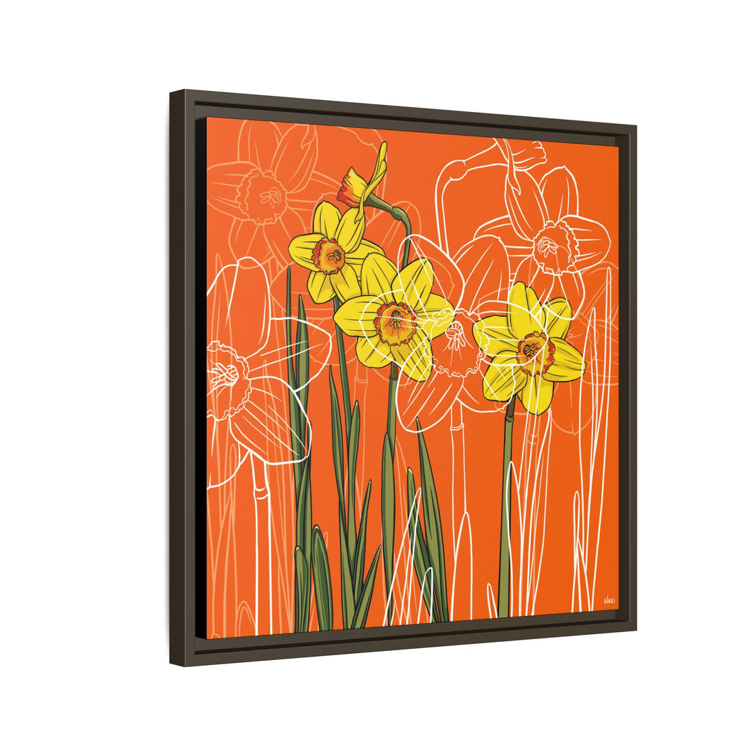 Daffodil: March Birth Month Flower — Framed Canvas Print Wall Art