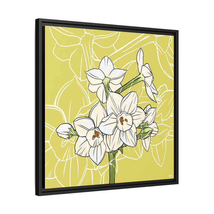 Paperwhite: December Birth Month Flower — Framed Canvas Print Wall Art