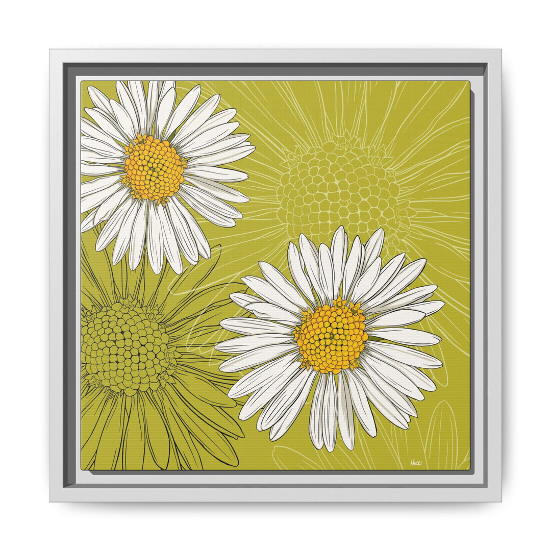 Daisy: April Birth Month Flower — Framed Canvas Print Wall Art