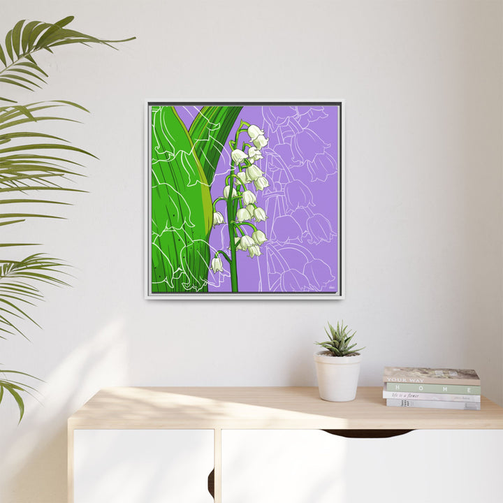Lily of the Valley: May Birth Month Flower — Framed Canvas Print Wall Art
