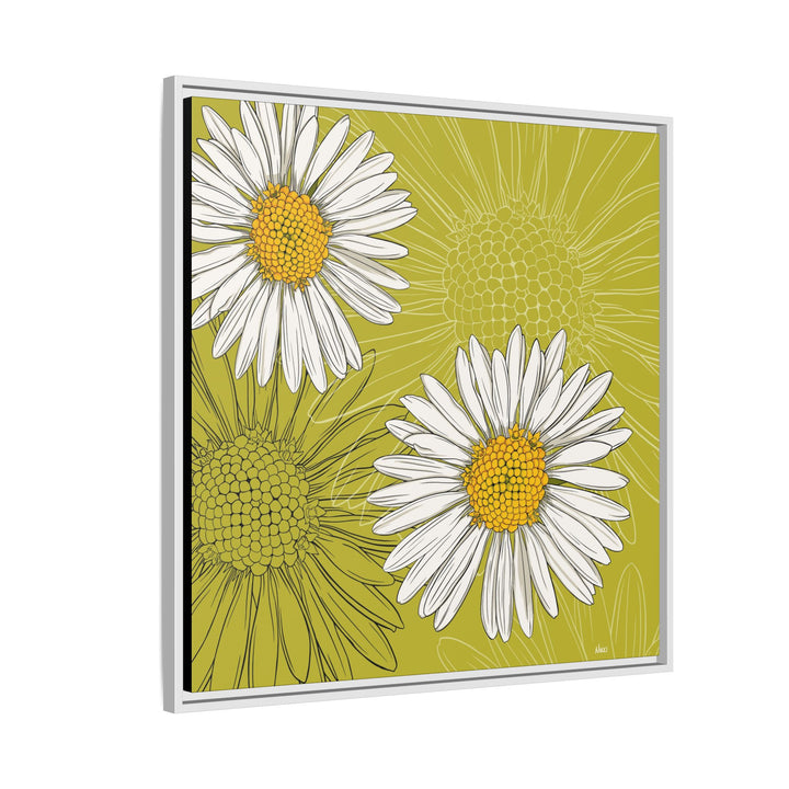 Daisy: April Birth Month Flower — Framed Canvas Print Wall Art
