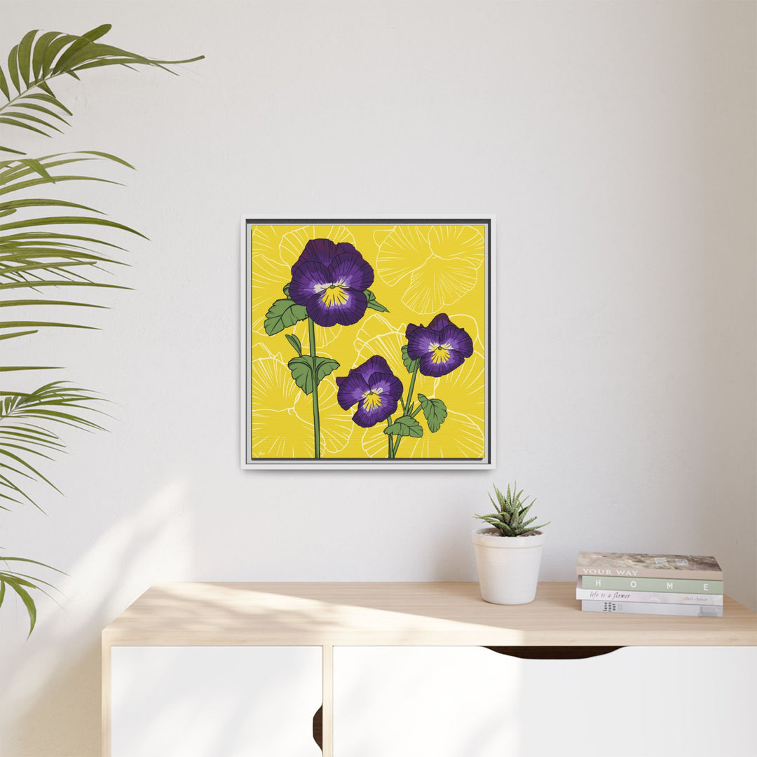 Violet: February Birth Month Flower — Framed Canvas Print Wall Art