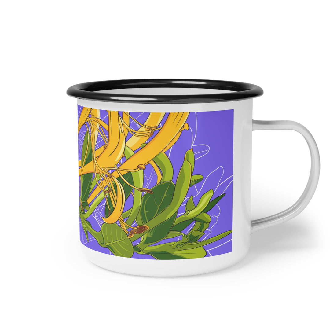 Honeysuckle Enamel Camp Cup — June Birth Month Flower