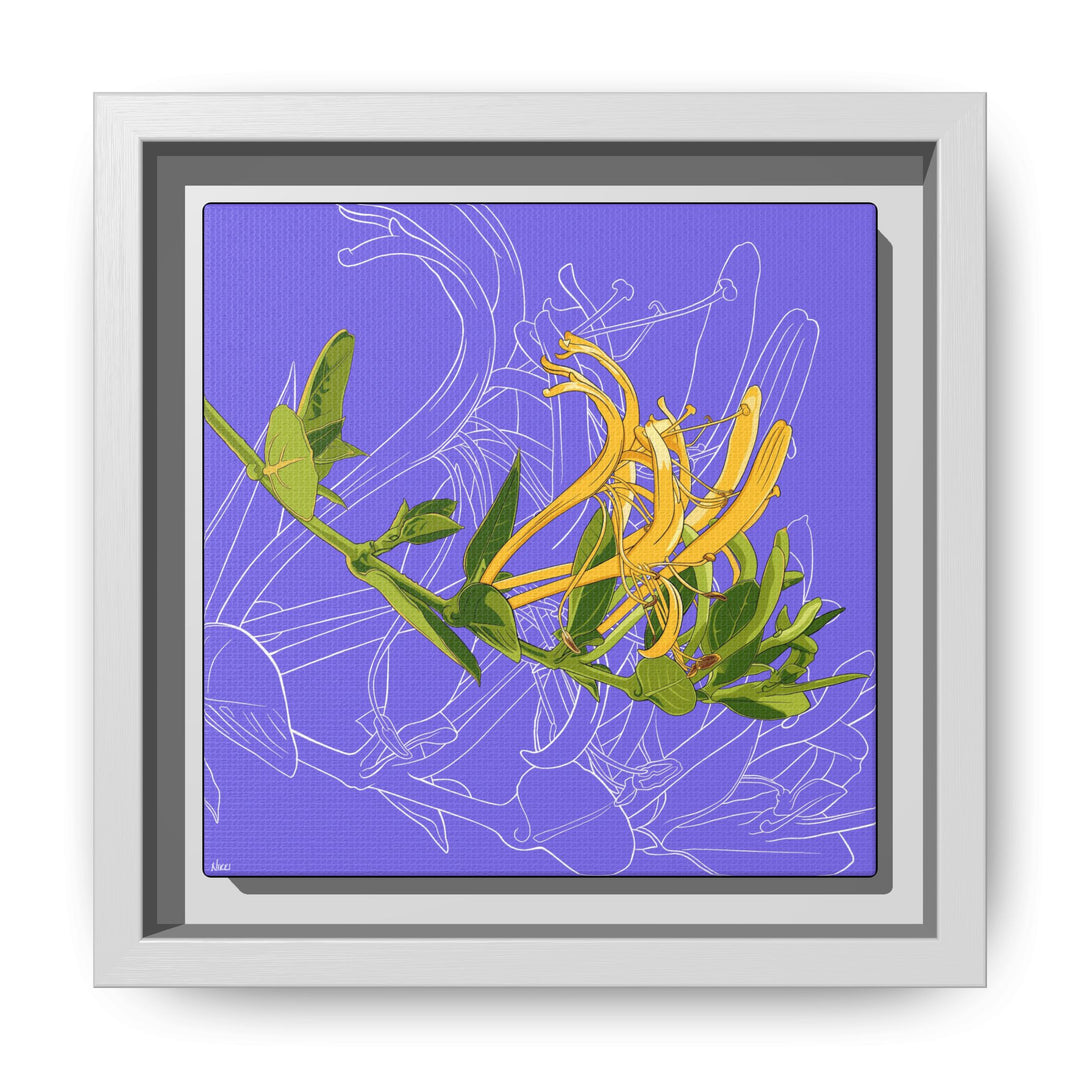 Honeysuckle: June Birth Month Flower — Framed Canvas Print Wall Art