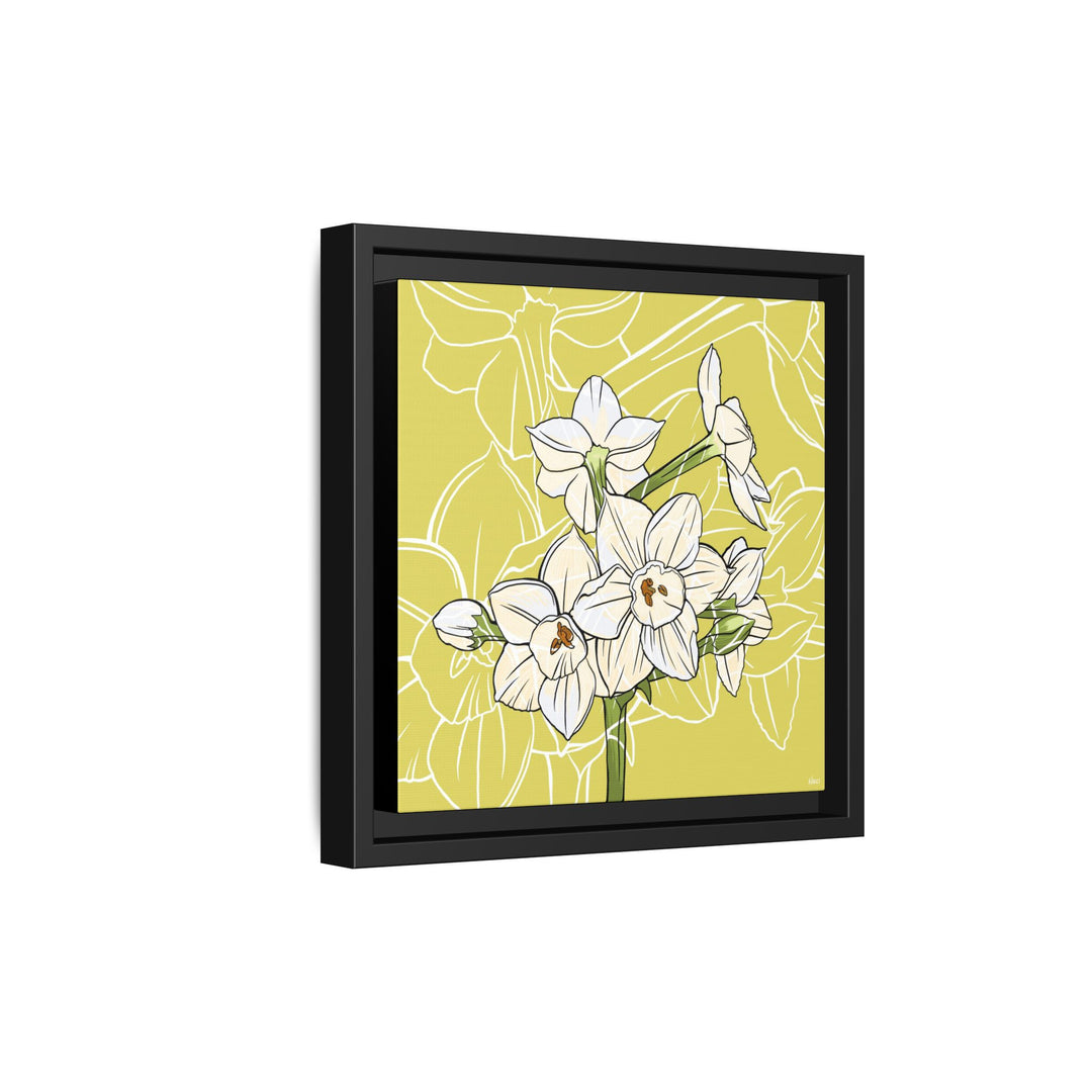 Paperwhite: December Birth Month Flower — Framed Canvas Print Wall Art