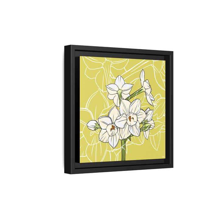 Paperwhite: December Birth Month Flower — Framed Canvas Print Wall Art