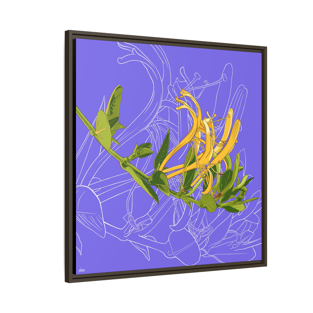 Honeysuckle: June Birth Month Flower — Framed Canvas Print Wall Art