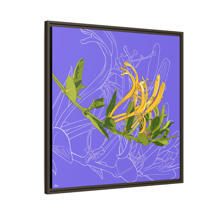 Honeysuckle: June Birth Month Flower — Framed Canvas Print Wall Art