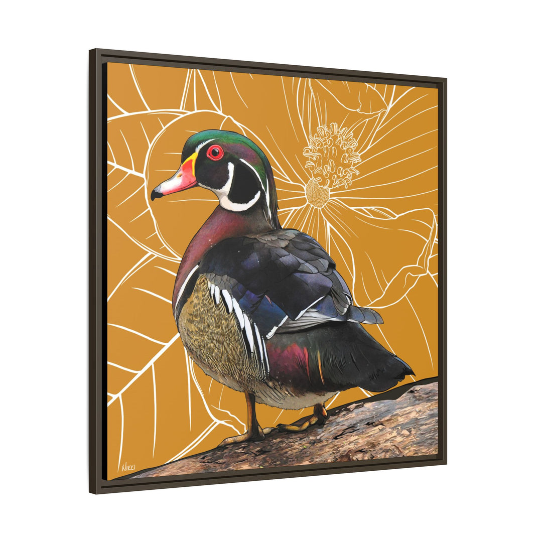 Wood Duck: Mississippi State Bird — Framed Canvas Print Wall Art