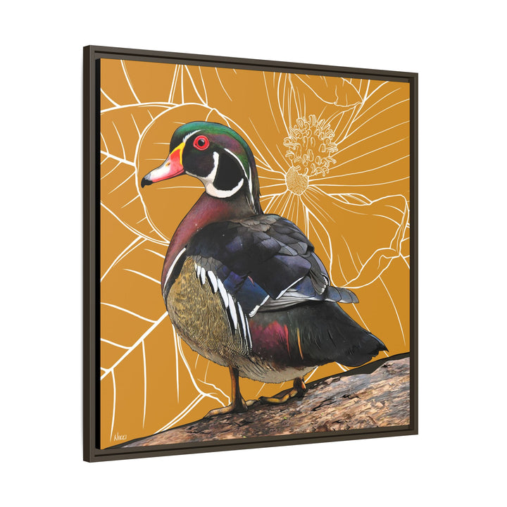 Wood Duck: Mississippi State Bird — Framed Canvas Print Wall Art