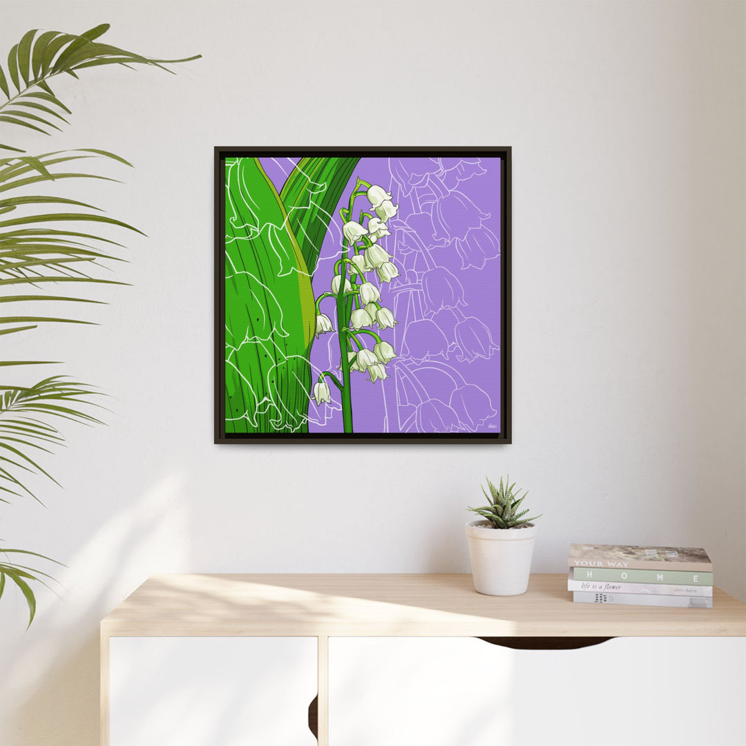 Lily of the Valley: May Birth Month Flower — Framed Canvas Print Wall Art