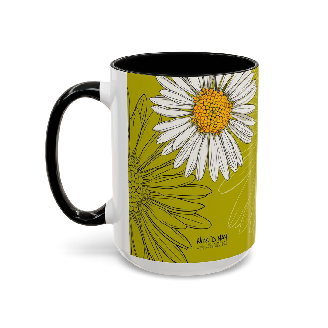 Daisy Ceramic Coffee Mug — April Birth Month Flower