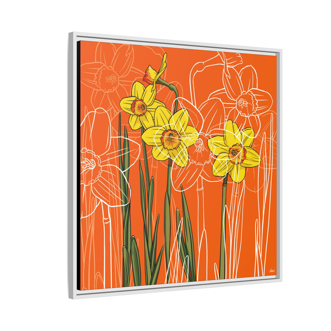 Daffodil: March Birth Month Flower — Framed Canvas Print Wall Art