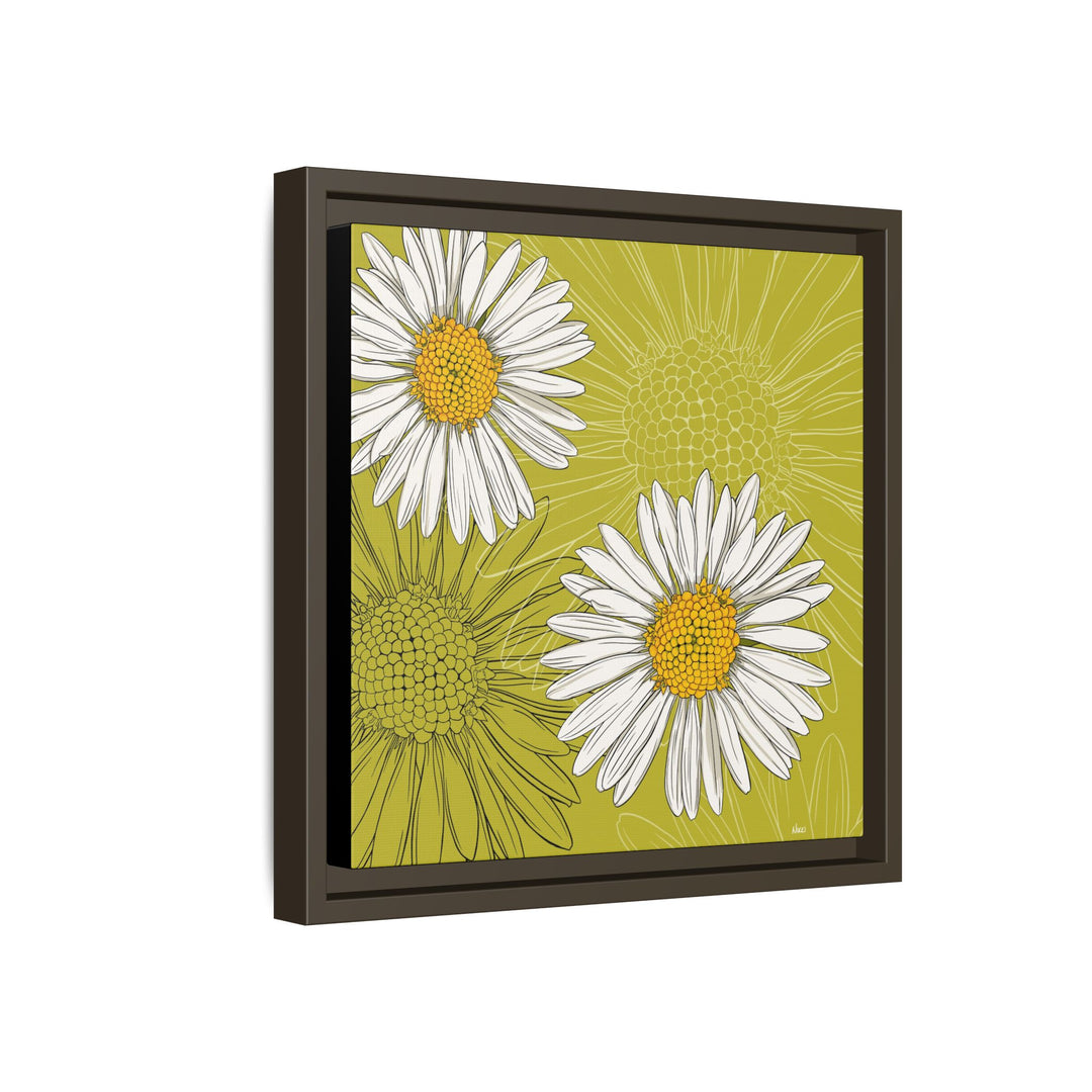 Daisy: April Birth Month Flower — Framed Canvas Print Wall Art
