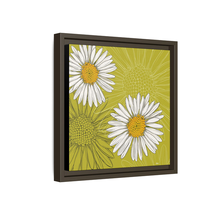 Daisy: April Birth Month Flower — Framed Canvas Print Wall Art