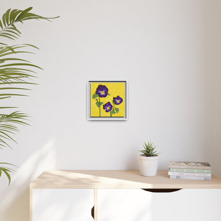 Violet: February Birth Month Flower — Framed Canvas Print Wall Art