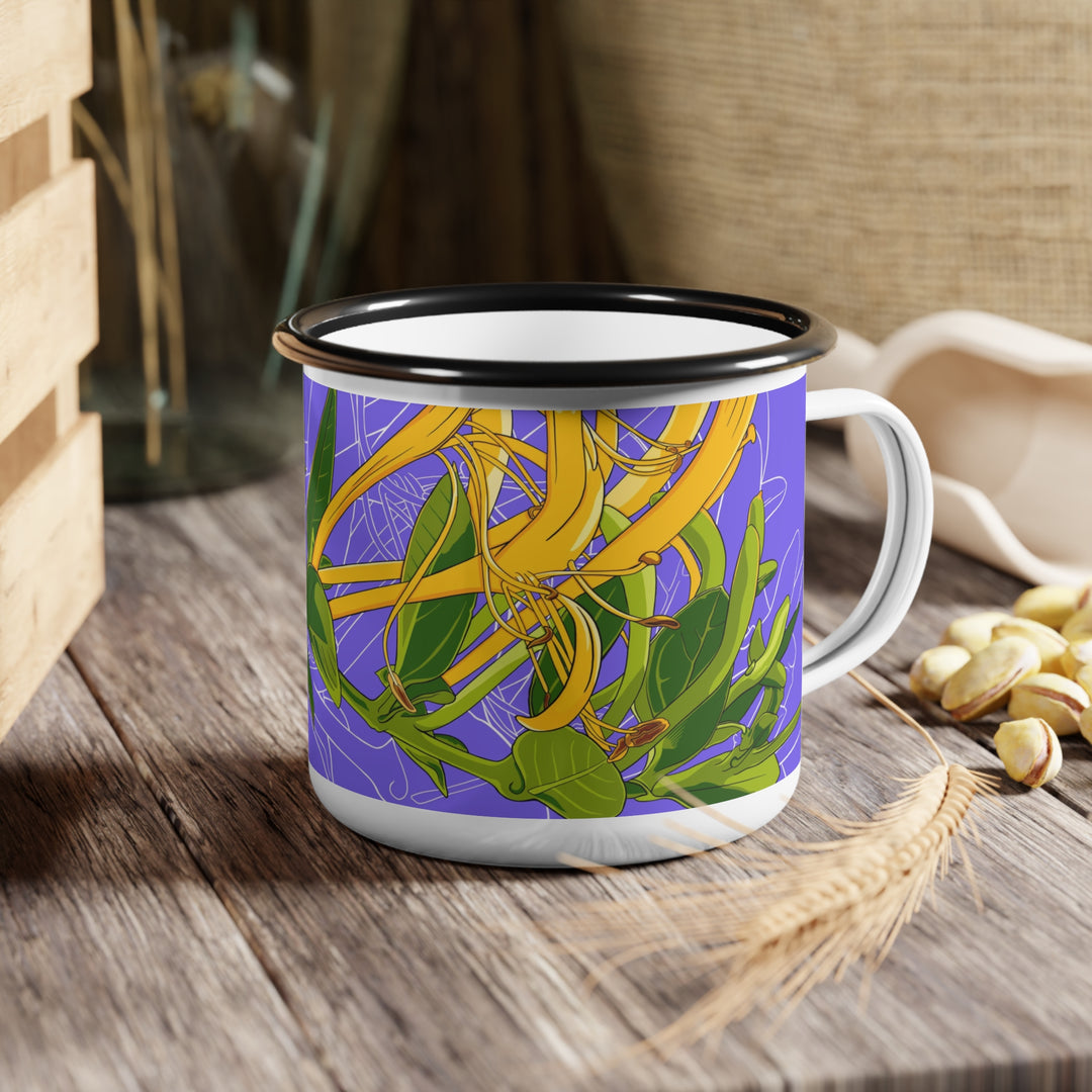 Honeysuckle Enamel Camp Cup — June Birth Month Flower