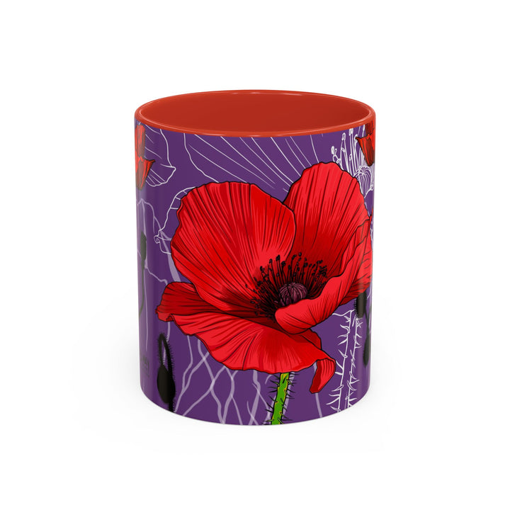 Poppy Ceramic Coffee Mug — August Birth Month Flower