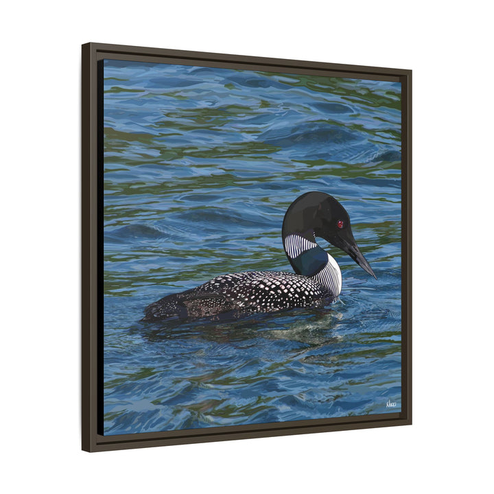 Common Loon: Minnesota State Bird — Framed Canvas Print Wall Art