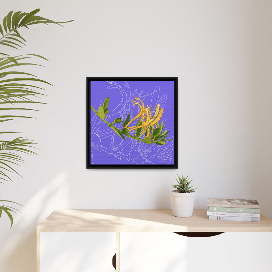 Honeysuckle: June Birth Month Flower — Framed Canvas Print Wall Art