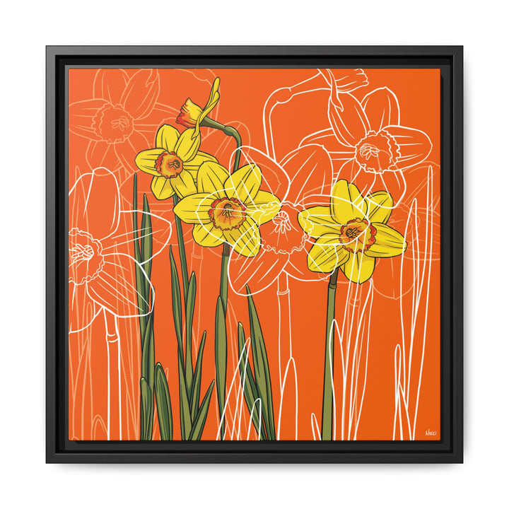 Daffodil: March Birth Month Flower — Framed Canvas Print Wall Art