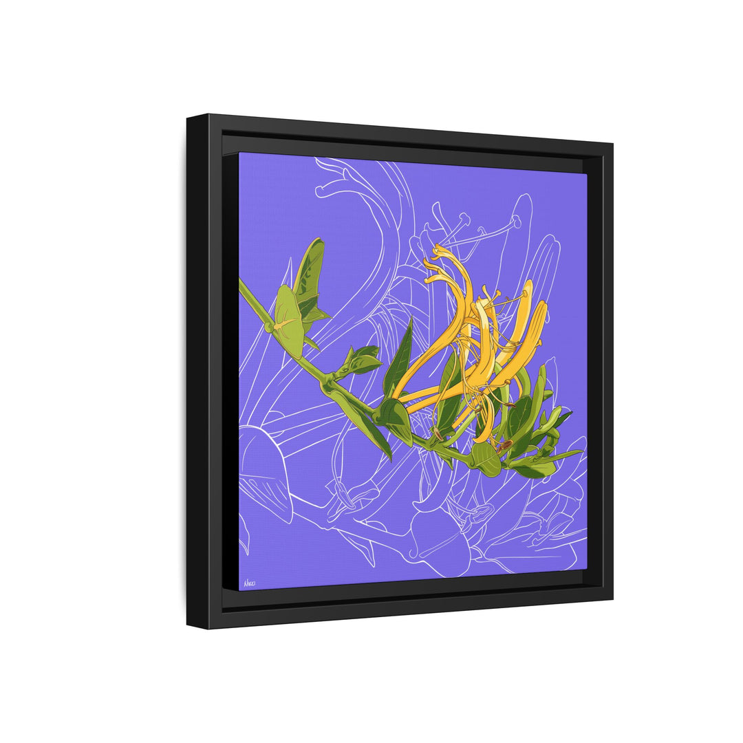 Honeysuckle: June Birth Month Flower — Framed Canvas Print Wall Art