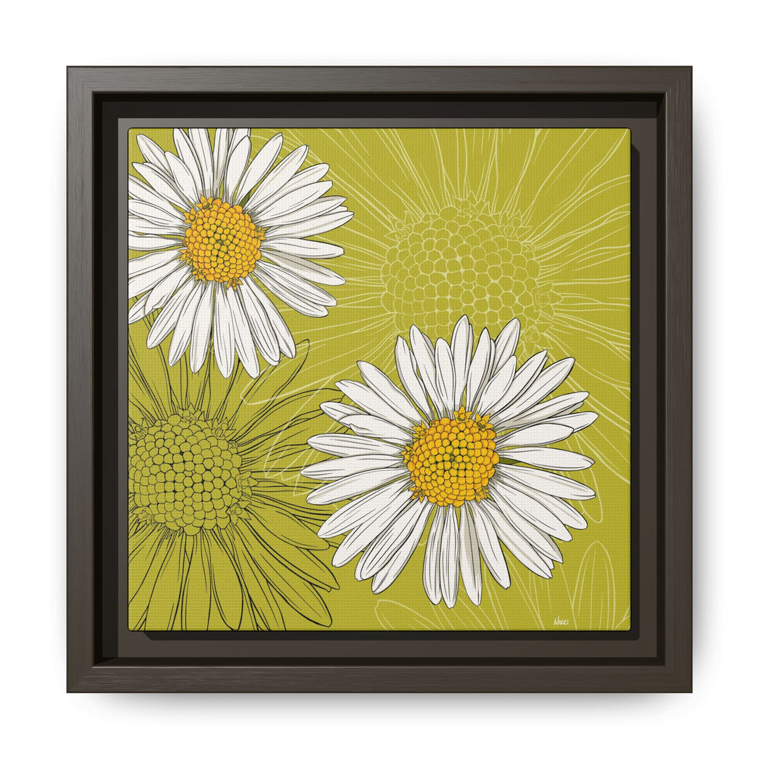 Daisy: April Birth Month Flower — Framed Canvas Print Wall Art