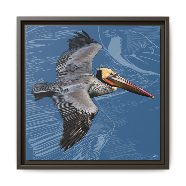 Brown Pelican: Louisiana State Bird  —  Framed Canvas Print