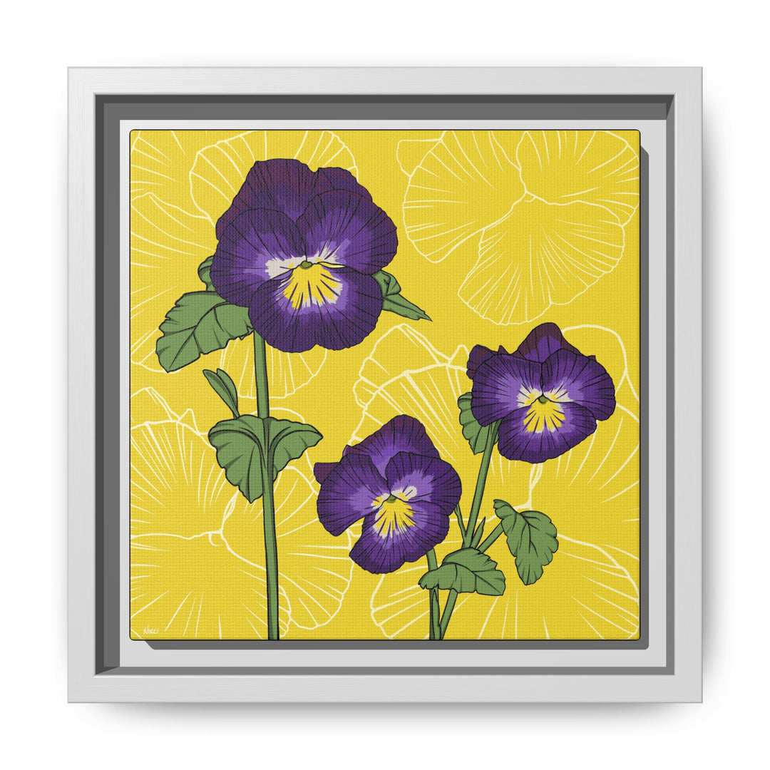 Violet: February Birth Month Flower — Framed Canvas Print Wall Art