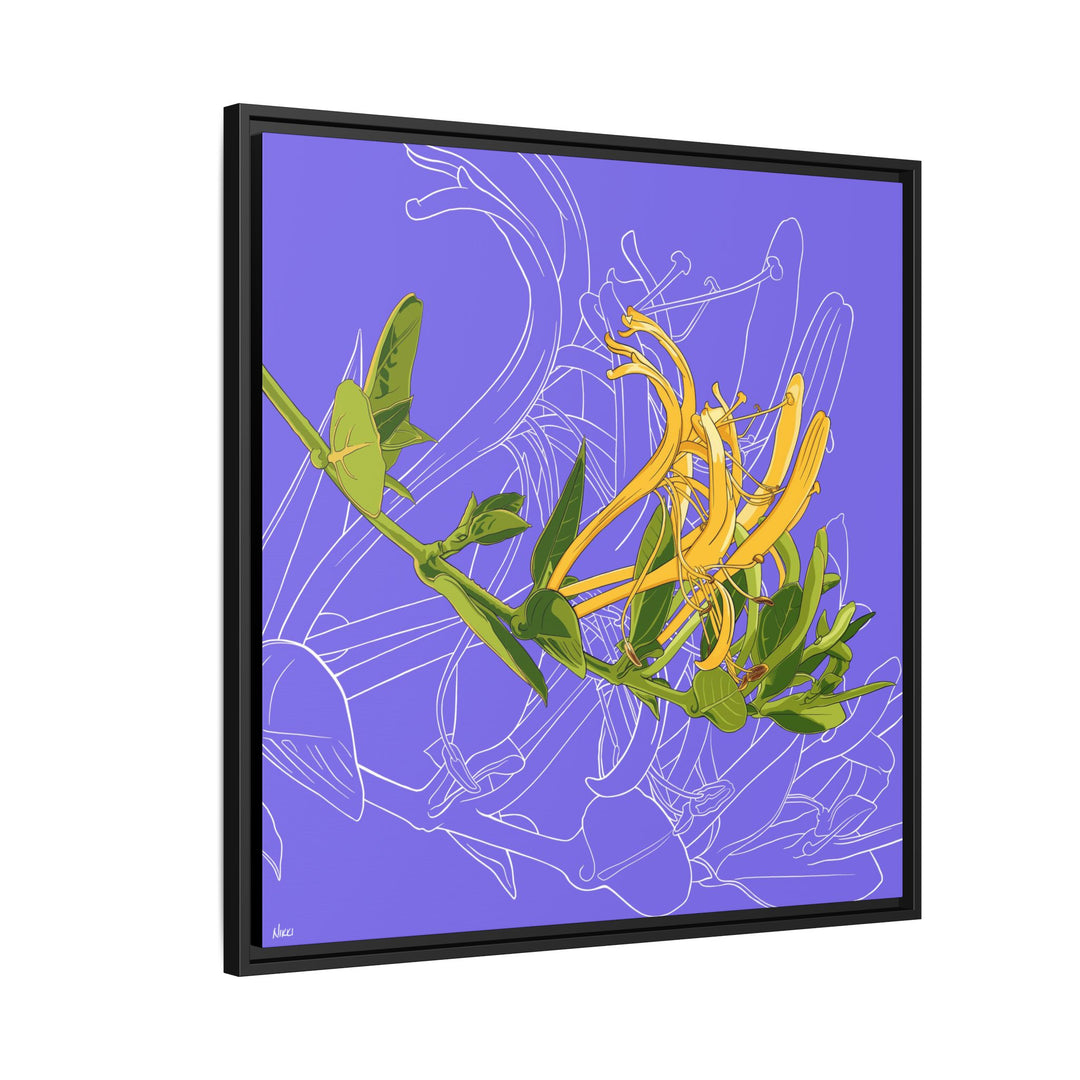 Honeysuckle: June Birth Month Flower — Framed Canvas Print Wall Art