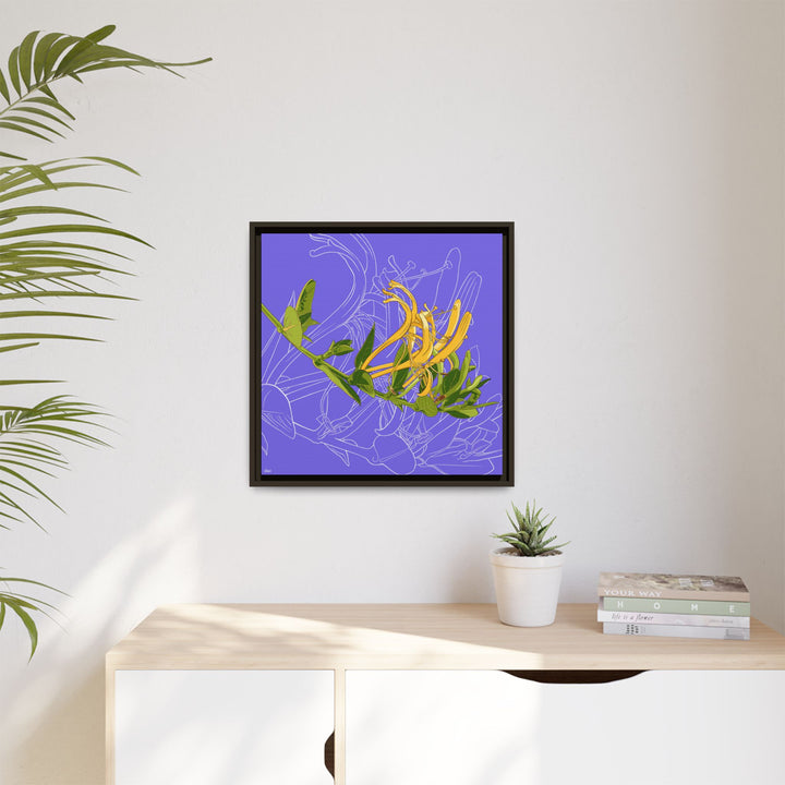 Honeysuckle: June Birth Month Flower — Framed Canvas Print Wall Art