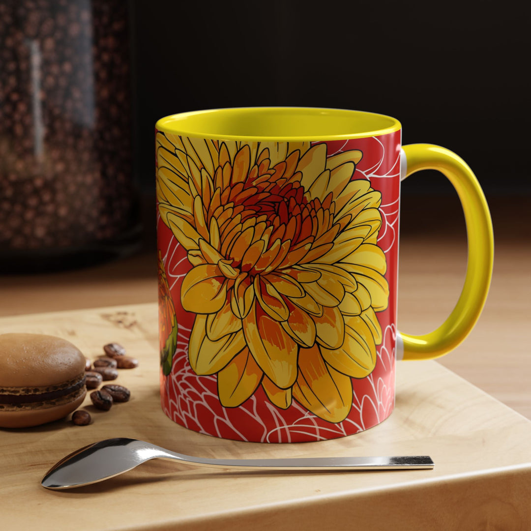 Chrysanthemum Ceramic Coffee Mug – November Birth Month Flower
