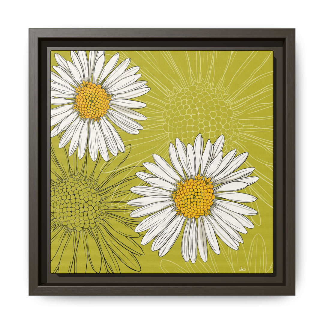 Daisy: April Birth Month Flower — Framed Canvas Print Wall Art