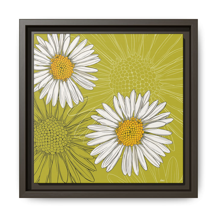 Daisy: April Birth Month Flower — Framed Canvas Print Wall Art