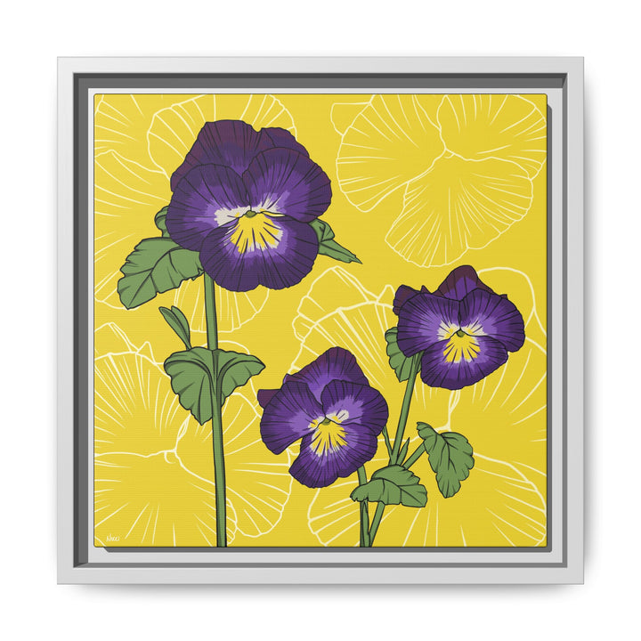 Violet: February Birth Month Flower — Framed Canvas Print Wall Art