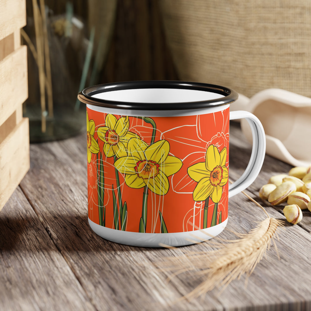 Daffodil Enamel Camp Mug — March Birth Month Flower
