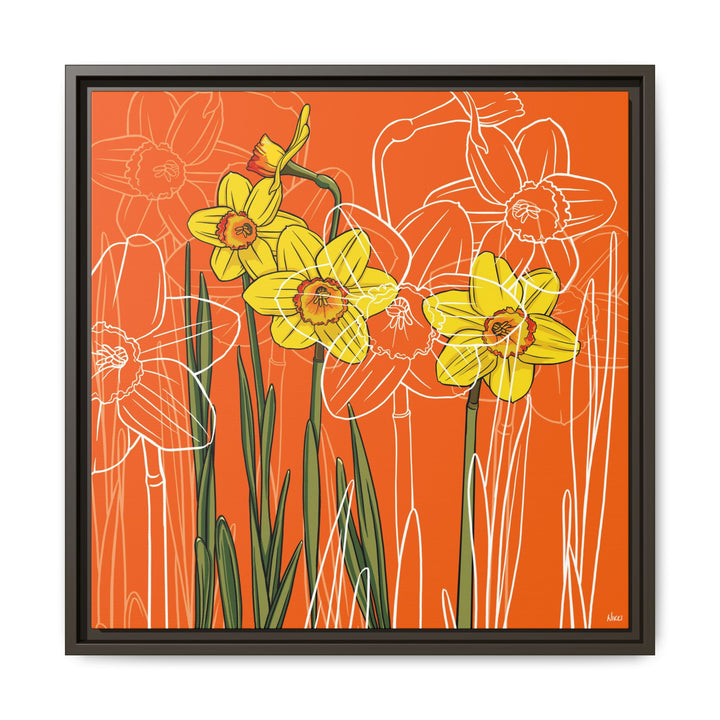 Daffodil: March Birth Month Flower — Framed Canvas Print Wall Art