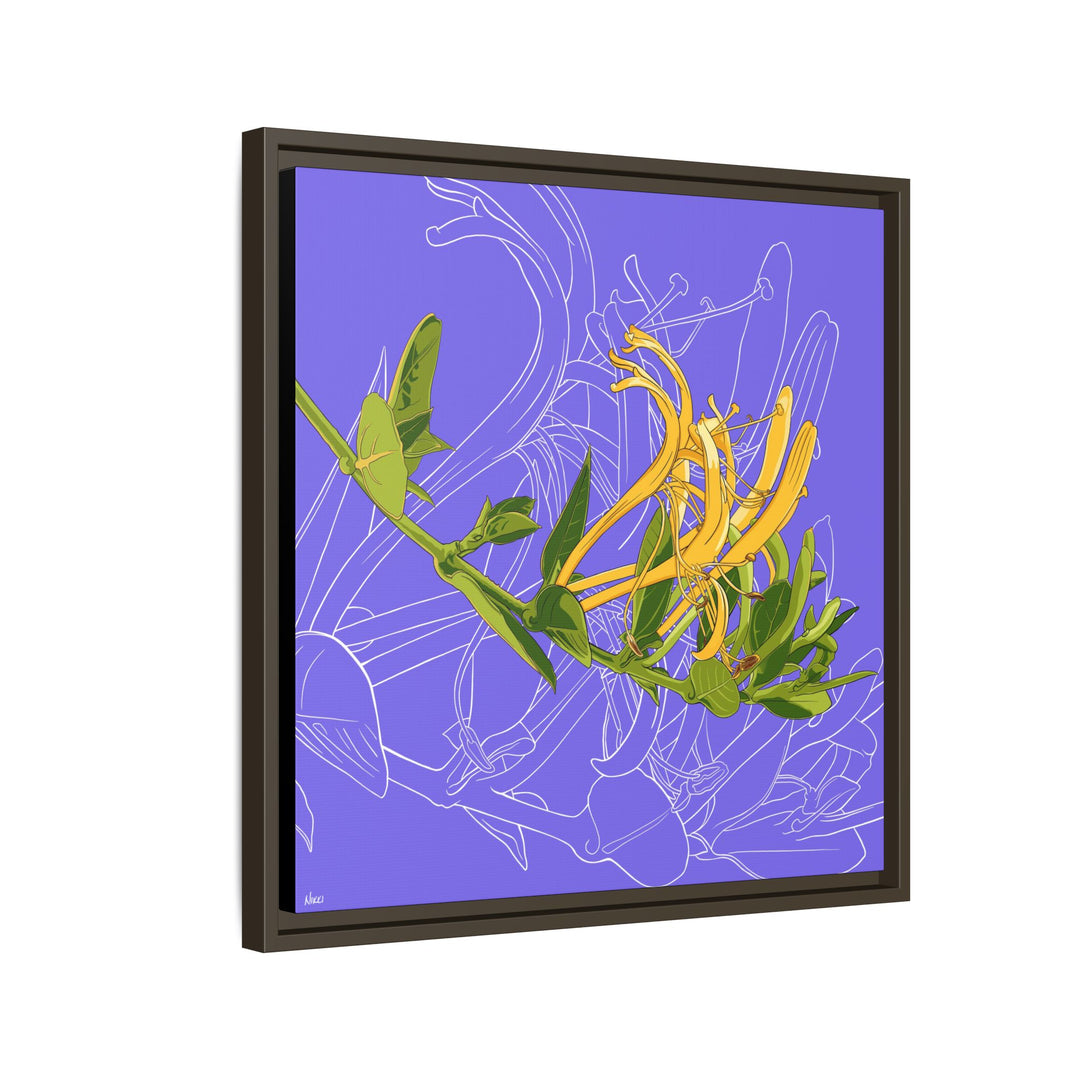 Honeysuckle: June Birth Month Flower — Framed Canvas Print Wall Art