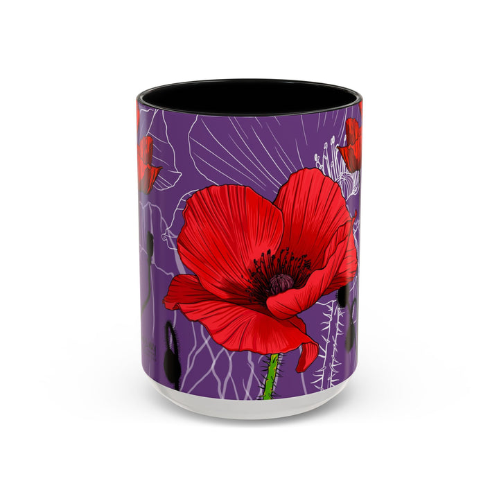 Poppy Ceramic Coffee Mug — August Birth Month Flower
