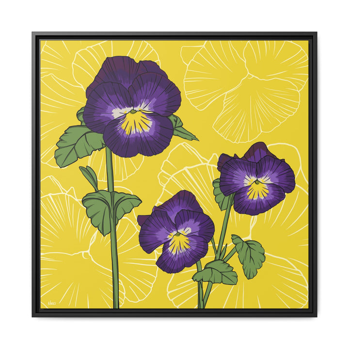 Violet: February Birth Month Flower — Framed Canvas Print Wall Art