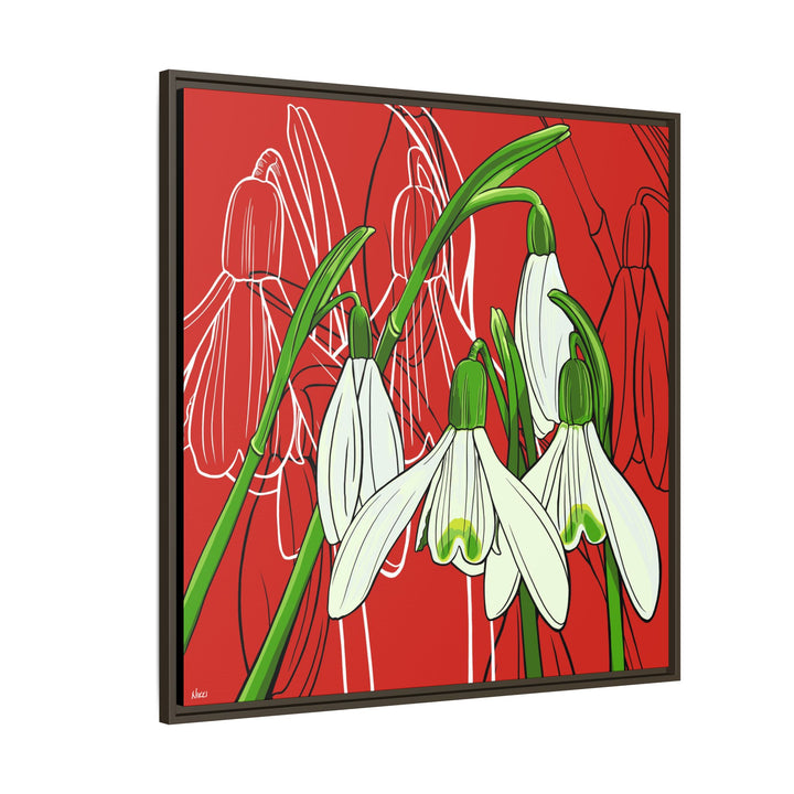 Snowdrop: January Birth Month Flower — Framed Canvas Print Wall Art
