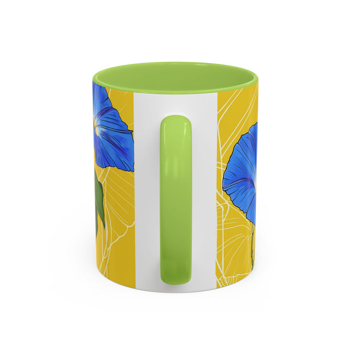Blue Morning Glory Ceramic Coffee Mug — September Birth Month Flower
