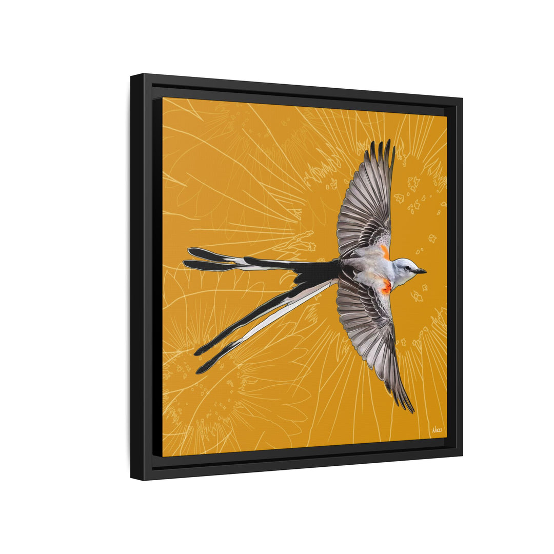 Scissor Tailed Flycatcher: Oklahoma State Bird — Framed Canvas Print Wall Art