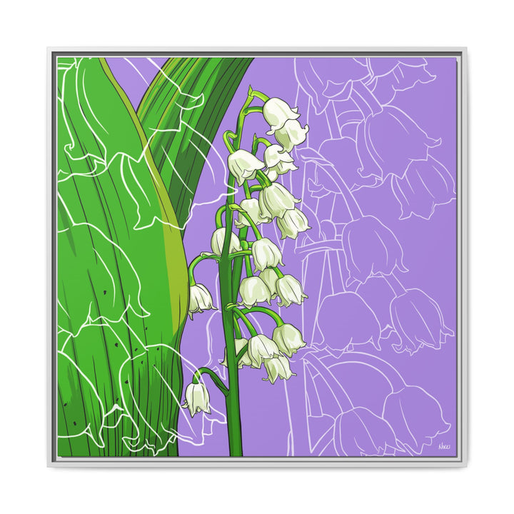 Lily of the Valley: May Birth Month Flower — Framed Canvas Print Wall Art