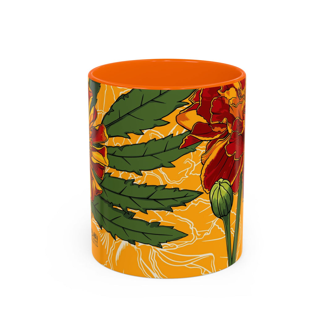 Marigold Ceramic Coffee Mug — October Birth Month Flower
